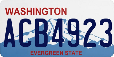 WA license plate ACB4923