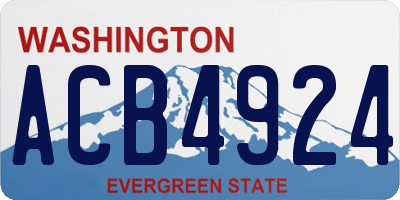 WA license plate ACB4924