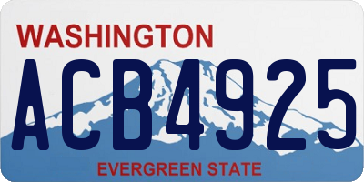 WA license plate ACB4925