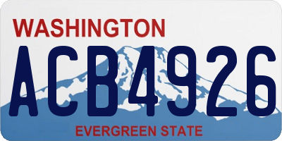 WA license plate ACB4926