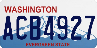 WA license plate ACB4927