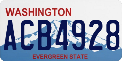 WA license plate ACB4928