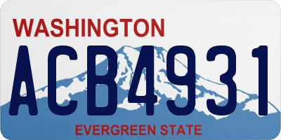 WA license plate ACB4931