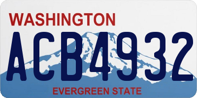WA license plate ACB4932