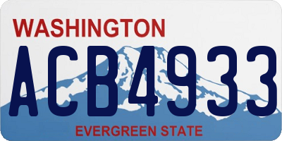 WA license plate ACB4933