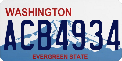 WA license plate ACB4934