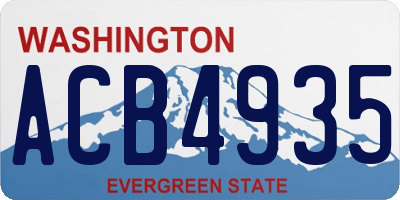 WA license plate ACB4935