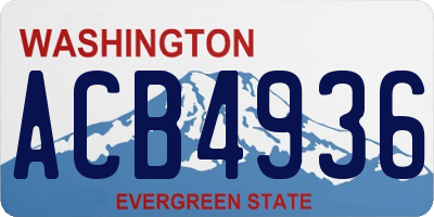 WA license plate ACB4936