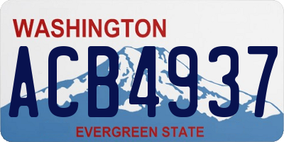 WA license plate ACB4937
