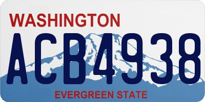 WA license plate ACB4938