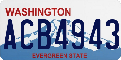 WA license plate ACB4943