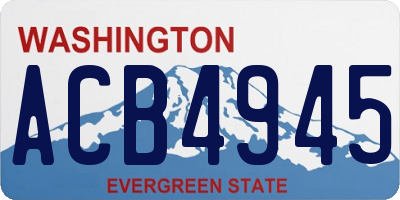 WA license plate ACB4945