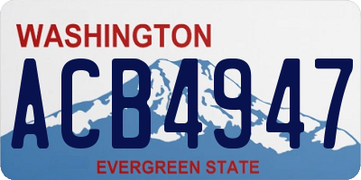 WA license plate ACB4947