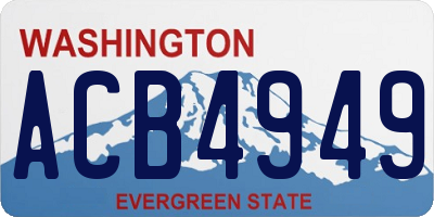 WA license plate ACB4949