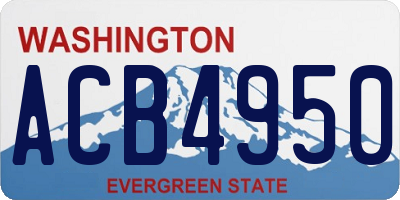 WA license plate ACB4950