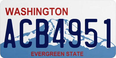 WA license plate ACB4951
