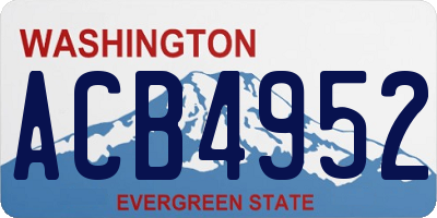 WA license plate ACB4952