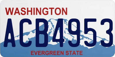 WA license plate ACB4953