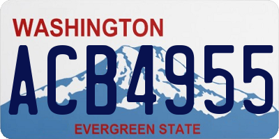 WA license plate ACB4955
