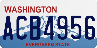 WA license plate ACB4956