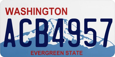WA license plate ACB4957