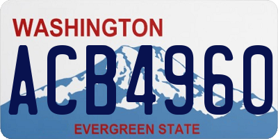 WA license plate ACB4960