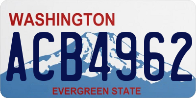 WA license plate ACB4962