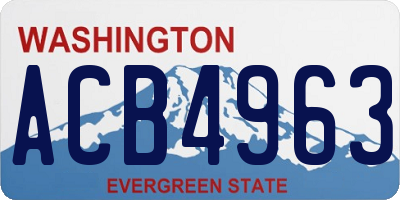 WA license plate ACB4963