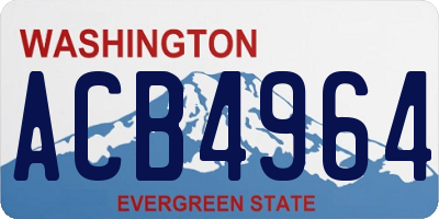WA license plate ACB4964