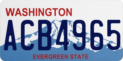 WA license plate ACB4965