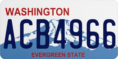 WA license plate ACB4966