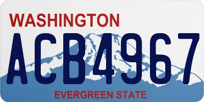 WA license plate ACB4967