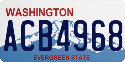 WA license plate ACB4968