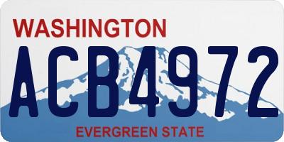 WA license plate ACB4972