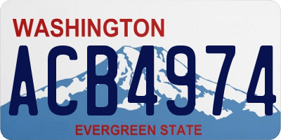 WA license plate ACB4974