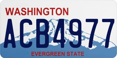 WA license plate ACB4977