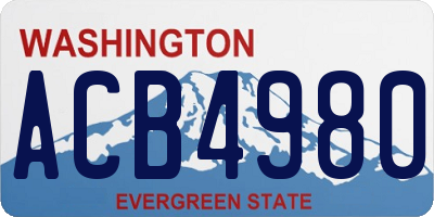 WA license plate ACB4980