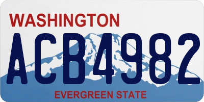 WA license plate ACB4982