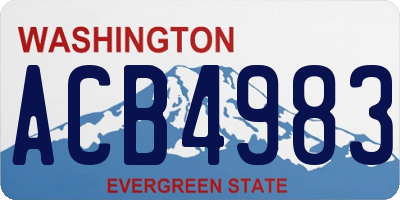 WA license plate ACB4983