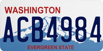 WA license plate ACB4984