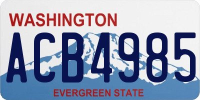 WA license plate ACB4985