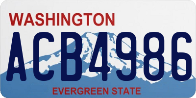 WA license plate ACB4986