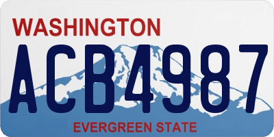WA license plate ACB4987