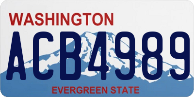 WA license plate ACB4989