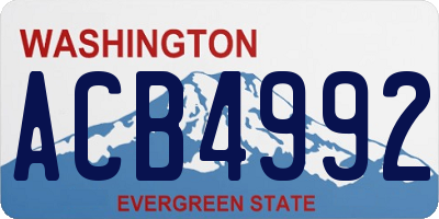 WA license plate ACB4992