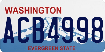 WA license plate ACB4998