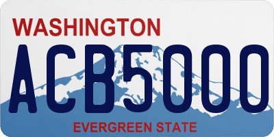 WA license plate ACB5000