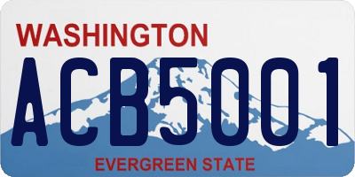 WA license plate ACB5001