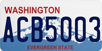 WA license plate ACB5003