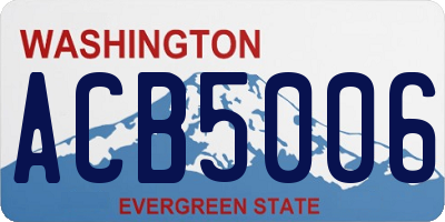 WA license plate ACB5006
